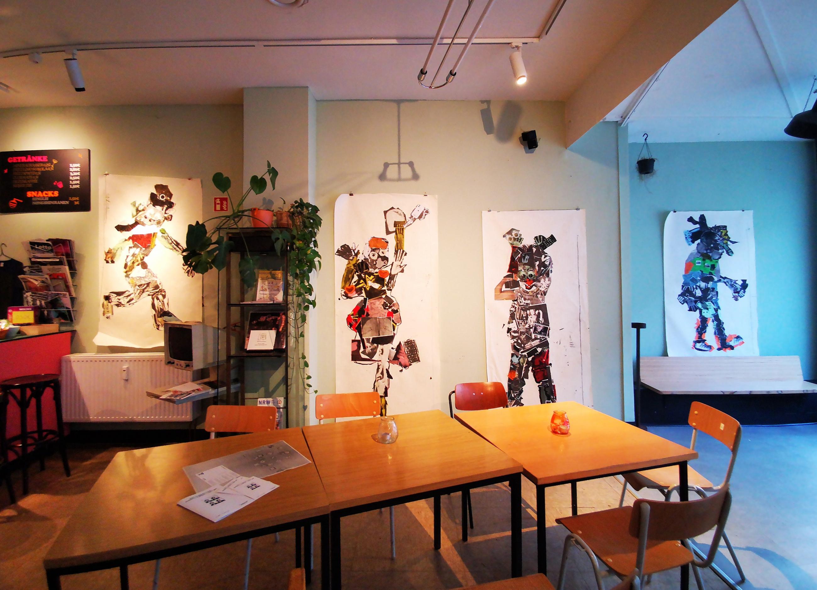 Die Copy-Art Bilder der Kinder hängen im Makroscope.