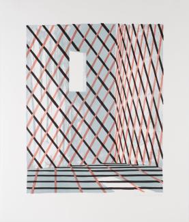 <p>Thomas Huber ist ein Schweizer Künstler, der an der Kunstgewerbeschule Basel, am Royal College of Art in London sowie an der Kunstakademie Düsseldorf studierte. Seine künstlerischen Gedanken finden in Malerei, Aquarell, Zeichnung, Druckgrafik, Künstlerrede und Künstlerbuch Ausdruck. Seine Werke sind in internationalen Museen zu sehen. Huber thematisiert in seiner Kunst wiederholt den Bezug zwischen Bildern und Sprache und setzt sich kritisch mit der Abbildfunktion des Bildes auseinander.&nbsp;</p><p>In der nicht betitelten Lithografie aus der Serie „Rauten traurig“, spiegelt sich diese Kritik wider. Die starken geometrischen Muster erzeugen eine Räumlichkeit, die über das plane Bild hinauszureichen scheint. Huber hinterfragt hier das Bild als Abbild und zeigt auf, dass es gleichzeitig auf sich selbst verweisen kann.</p>