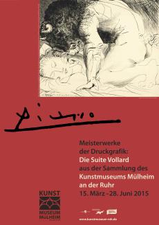 Ausstellungsplakat zur Ausstellung "Picasso. Meisterwerke der Druckgrafik: Die Suite Vollard aus der Sammlung des Kunstmuseums Mülheim an der Ruhr"