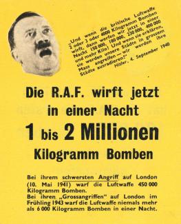 Abbildung 3: Hitler – 1-2 Millionen Kilogramm Bomben der RAF auf Deutschland