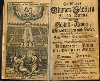 Haupttitelseite des „Geistlichen Blumengärtleins“ von Gerhard Tersteegen