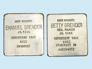 Stolpersteine für Betty und Emanuel Brender
