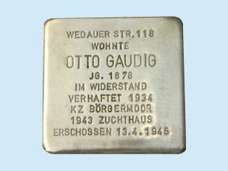 Stolperstein für Otto Gaudig