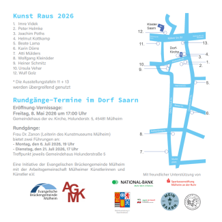 Flyer "KunstRaus in Saarn - BRÜCKEN" | Plan