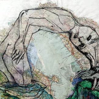 Bridges over borders, Collage und Zeichnung auf Aquarellpapier, 2026©Atti Attilerie