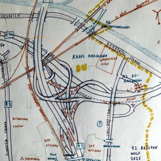 Entwurfsskizze zu: 42 Brücken - Kreuz Kaiserberg | "KunstRaus - BRÜCKEN"