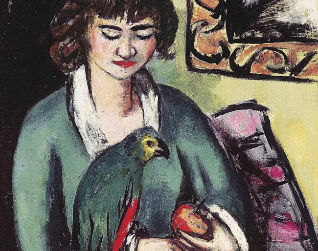 Max Beckmann, Quappi mit Papagei, 1936, Öl auf Leinwand, Kunstmuseum Mülheim an der Ruhr