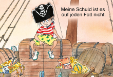Das Bild zeigt eine Zeichnung des animierten Bilderbuches "Der kleine Pirat". Diese Boardstory ist über das Leselernportal Onilo verfügbar - ein Angebot der Stadtbibliothek Mülheim an der Ruhr.