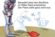Das Bild zeigt eine Zeichnung des animierten Bilderbuches "Gespenster gehen auch zur Schule". Diese Boardstory ist über das Leselernportal Onilo verfügbar - ein Angebot der Stadtbibliothek Mülheim an der Ruhr.